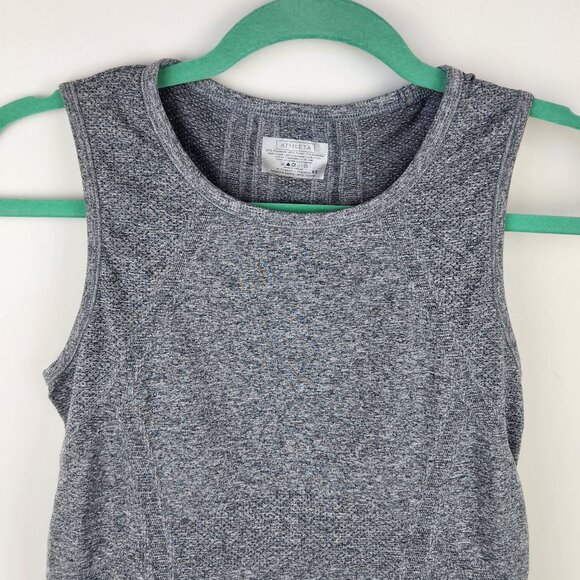 Athleta Heather Gray Athletic Stretchy Ruched Tank Top sz XS - Picture 3 of 7